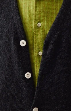 Herren American Vintage |Herrencardigan Voxybay Anthrazit Meliert