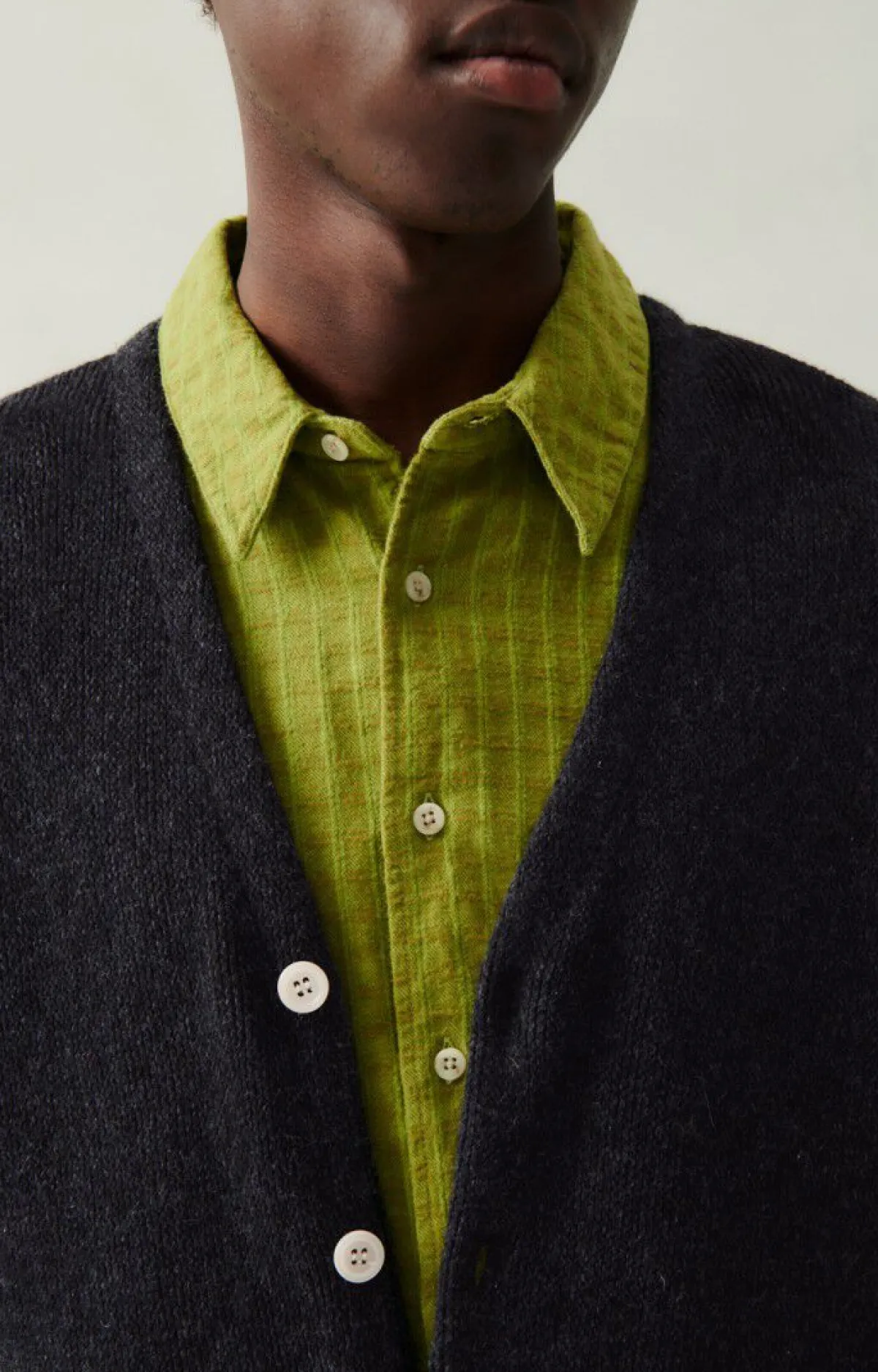 Herren American Vintage |Herrencardigan Voxybay Anthrazit Meliert