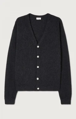 Herren American Vintage |Herrencardigan Voxybay Anthrazit Meliert