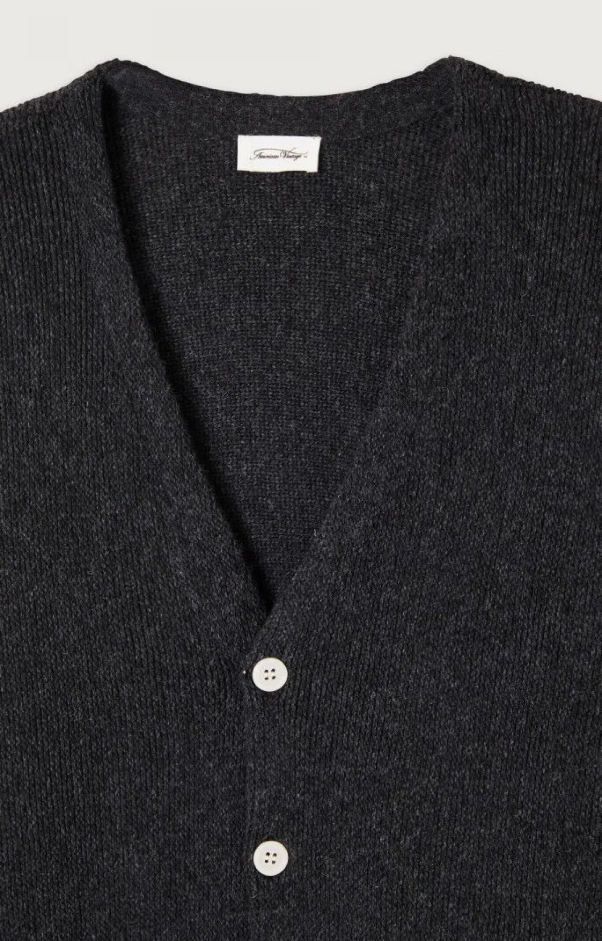 Herren American Vintage |Herrencardigan Voxybay Anthrazit Meliert