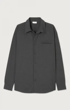Herren American Vintage |Herrenhemd Kabird Anthrazit Meliert