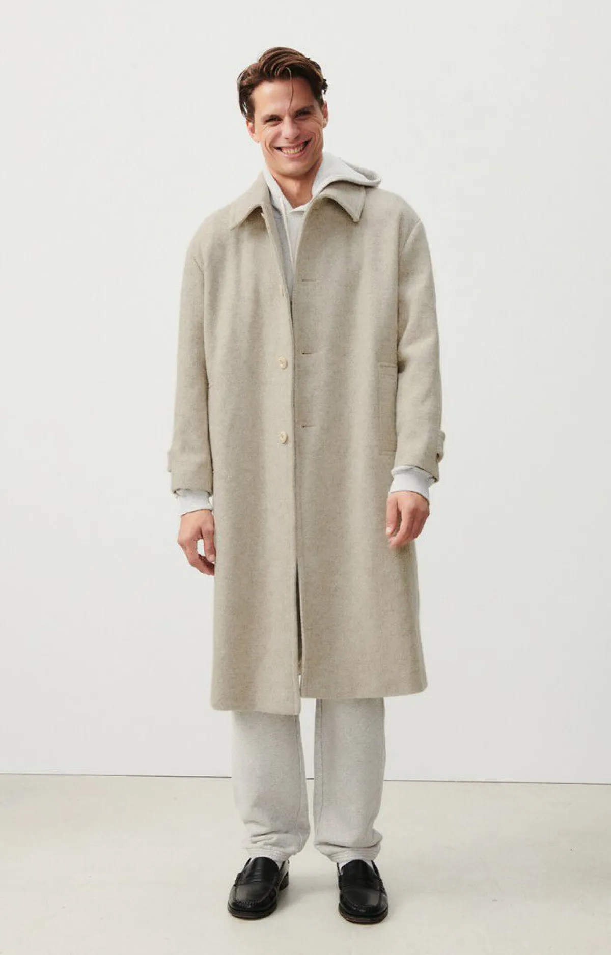 Herren American Vintage |Herrenmantel Karabay Beige Meliert