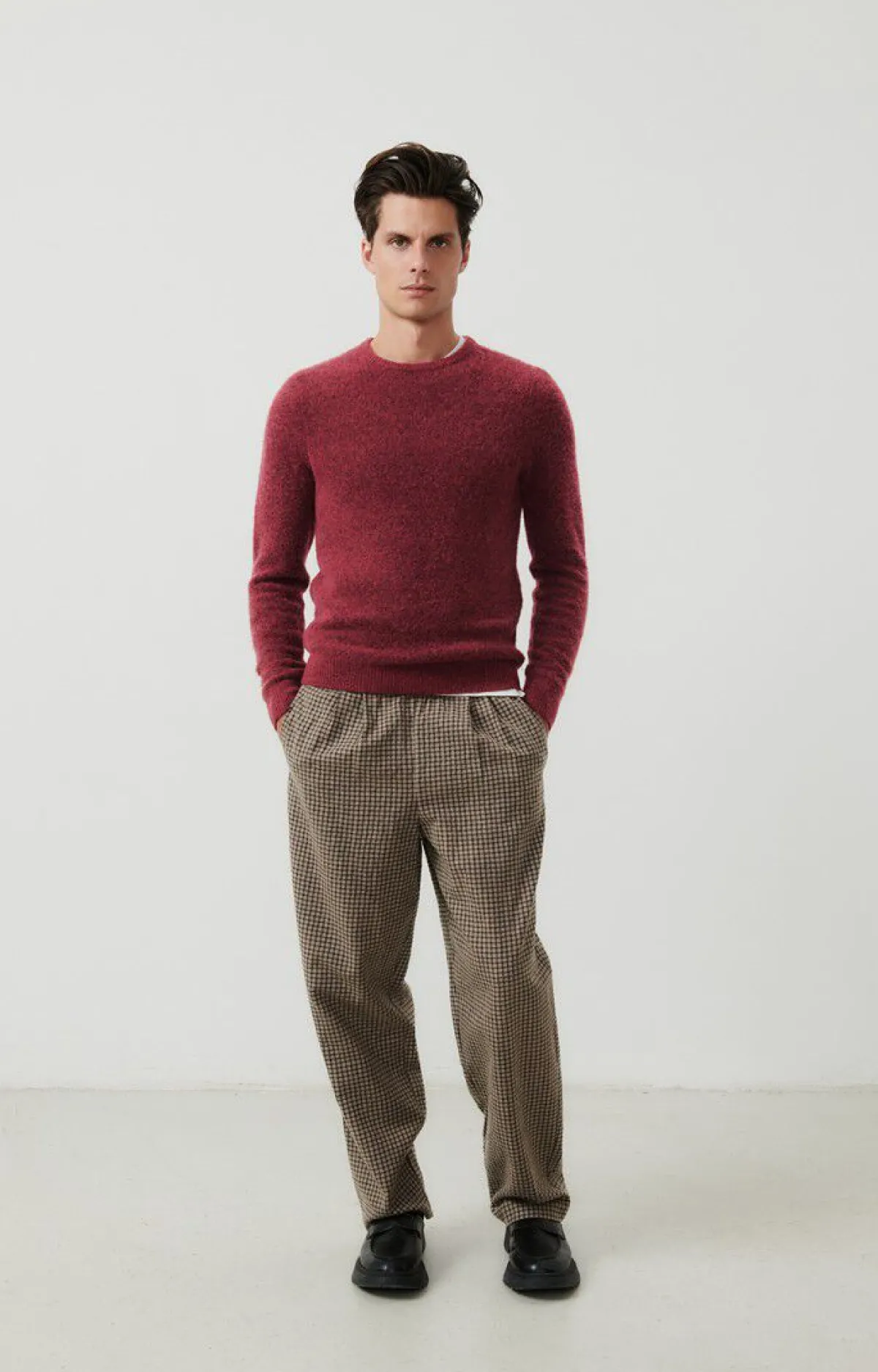 Herren American Vintage |Herrenpullover Dazington Sauerkirsche Multimeliert