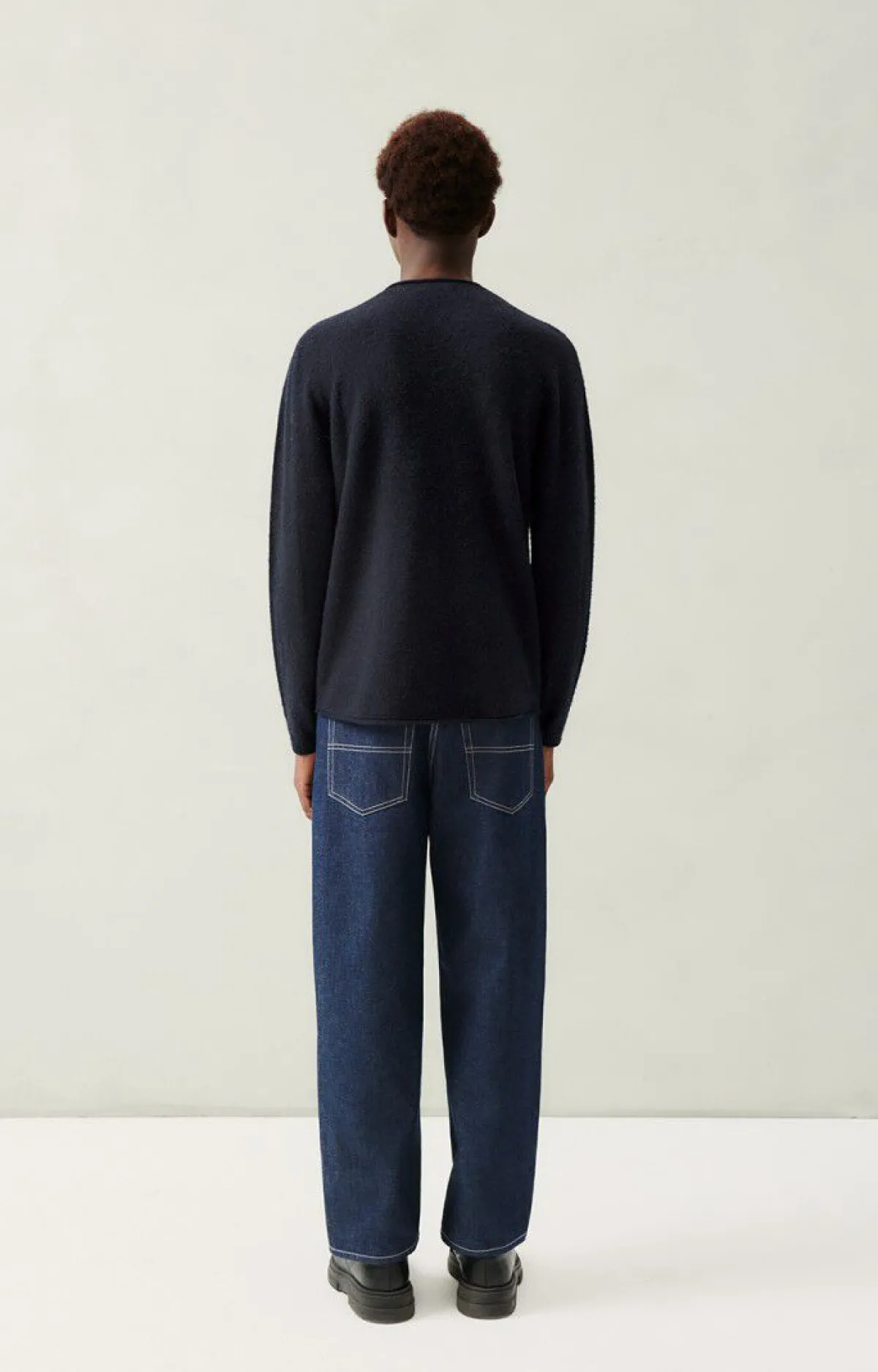 Herren American Vintage |Herrenpullover Ducksbay Navy Meliert Schwarz