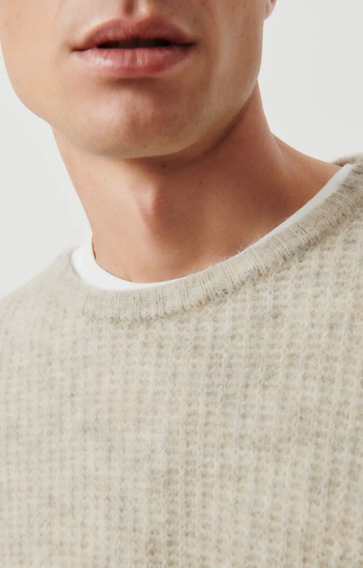 Herren American Vintage |Herrenpullover East Pulverschnee Meliert