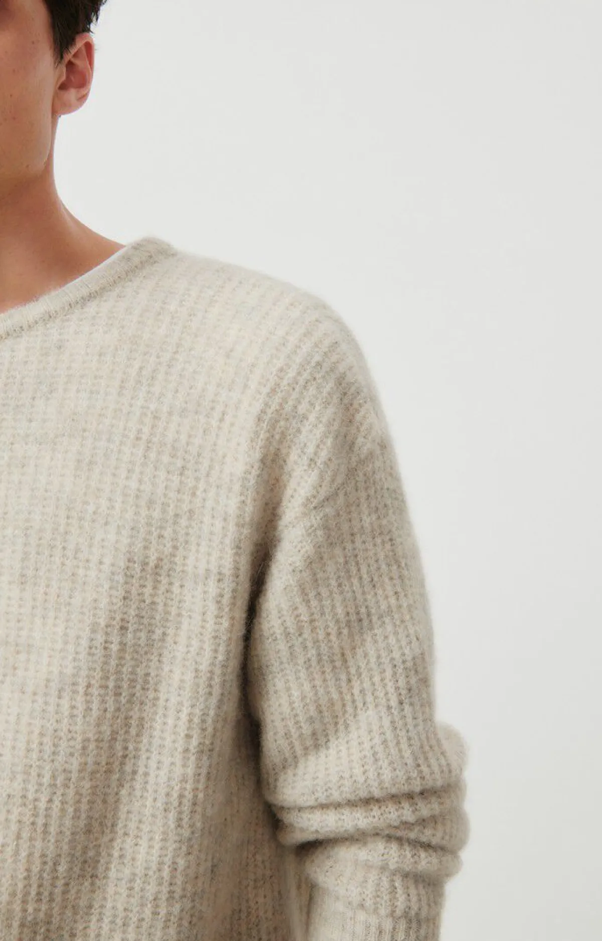 Herren American Vintage |Herrenpullover East Pulverschnee Meliert