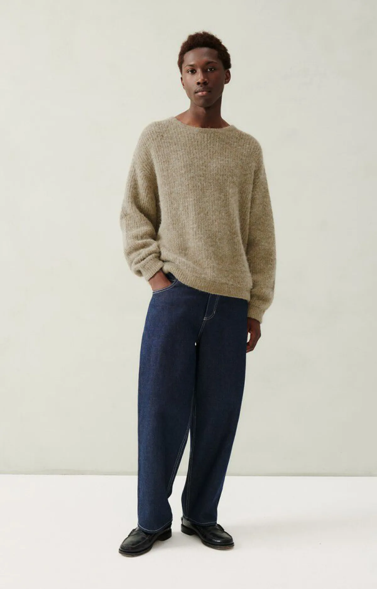 Herren American Vintage |Herrenpullover East Roggen Meliert