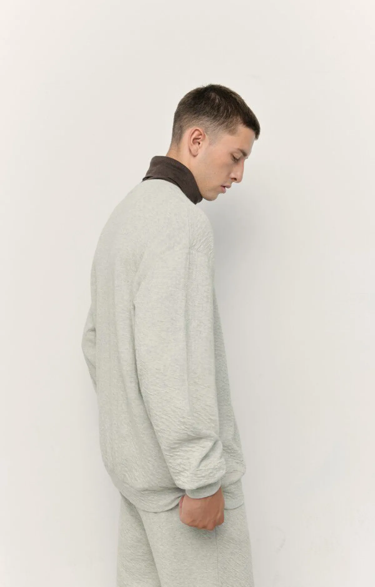 Herren American Vintage |Herrensweatshirt Yatcastle Grau Meliert