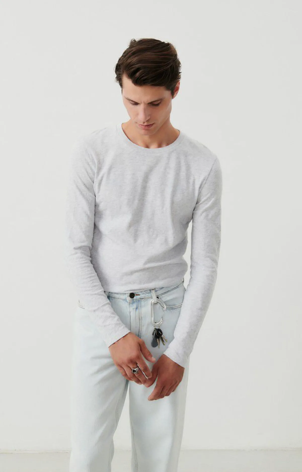 Herren American Vintage |Herren-T-Shirt Bysapick Vlies Meliert