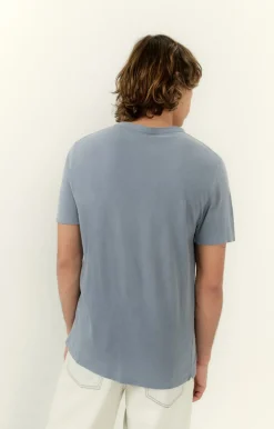 Herren American Vintage |Herren-T-Shirt Devon Blau Grau Vintage