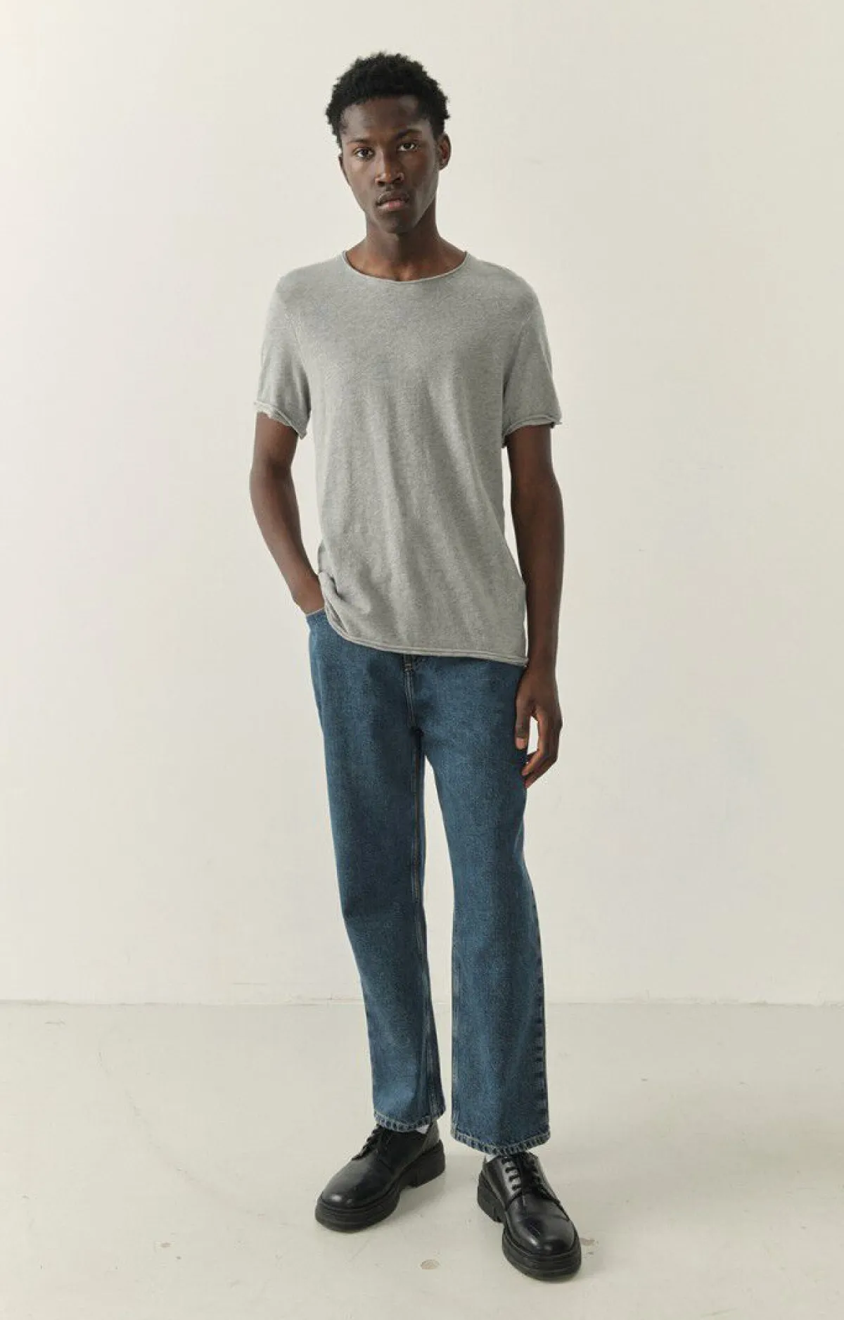 Herren American Vintage |Herren-T-Shirt Sonoma Grau Meliert