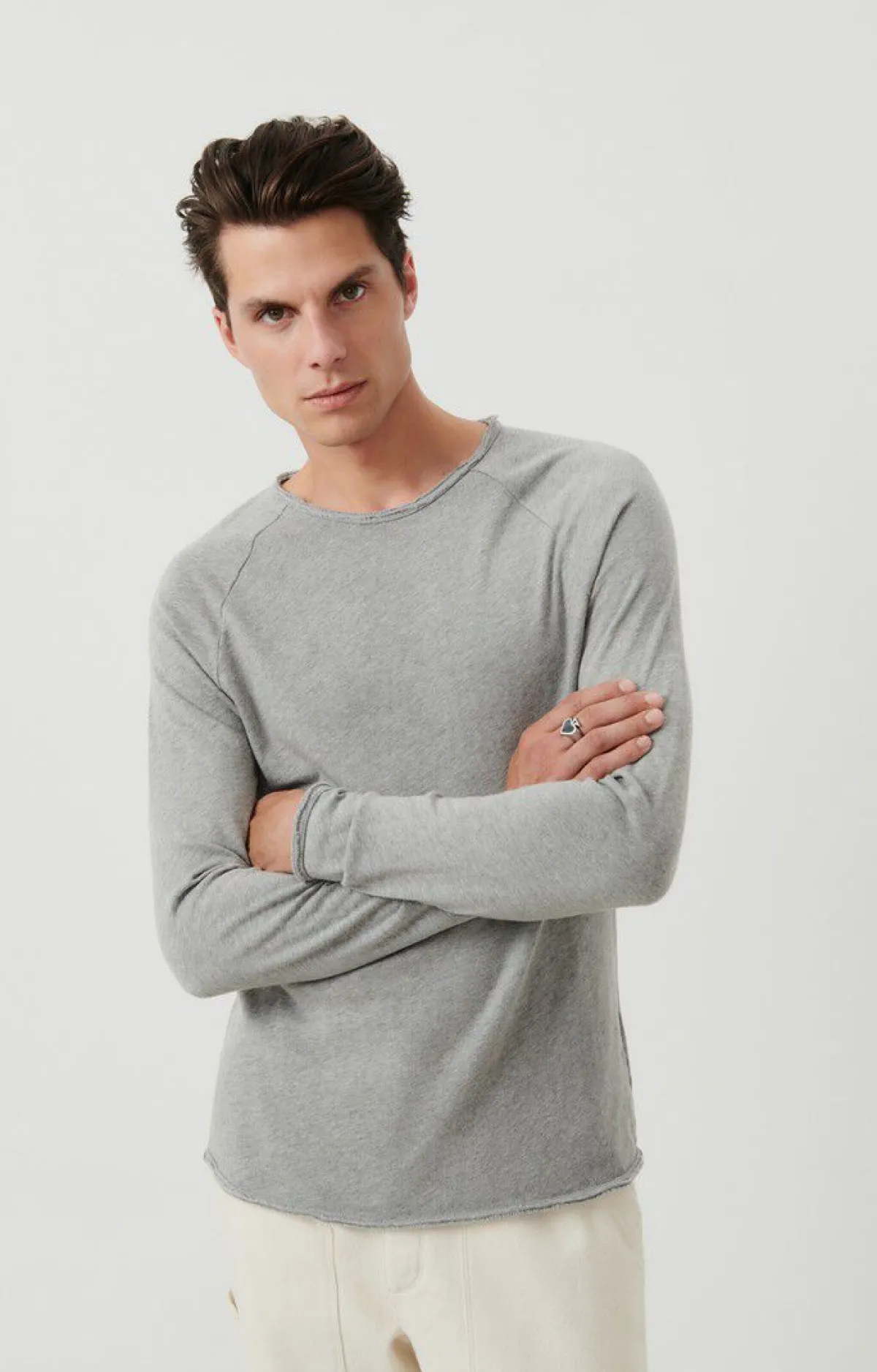 Herren American Vintage |Herren-T-Shirt Sonoma Grau Meliert