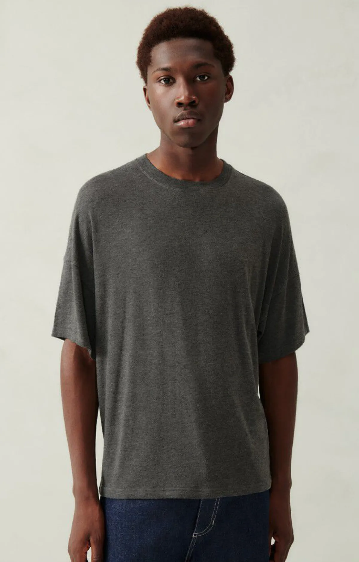 Herren American Vintage |Herren-T-Shirt Vediny Anthrazit Meliert