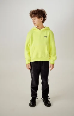 Kinder American Vintage |Kinderkapuzensweatshirt Izubird Neongelb