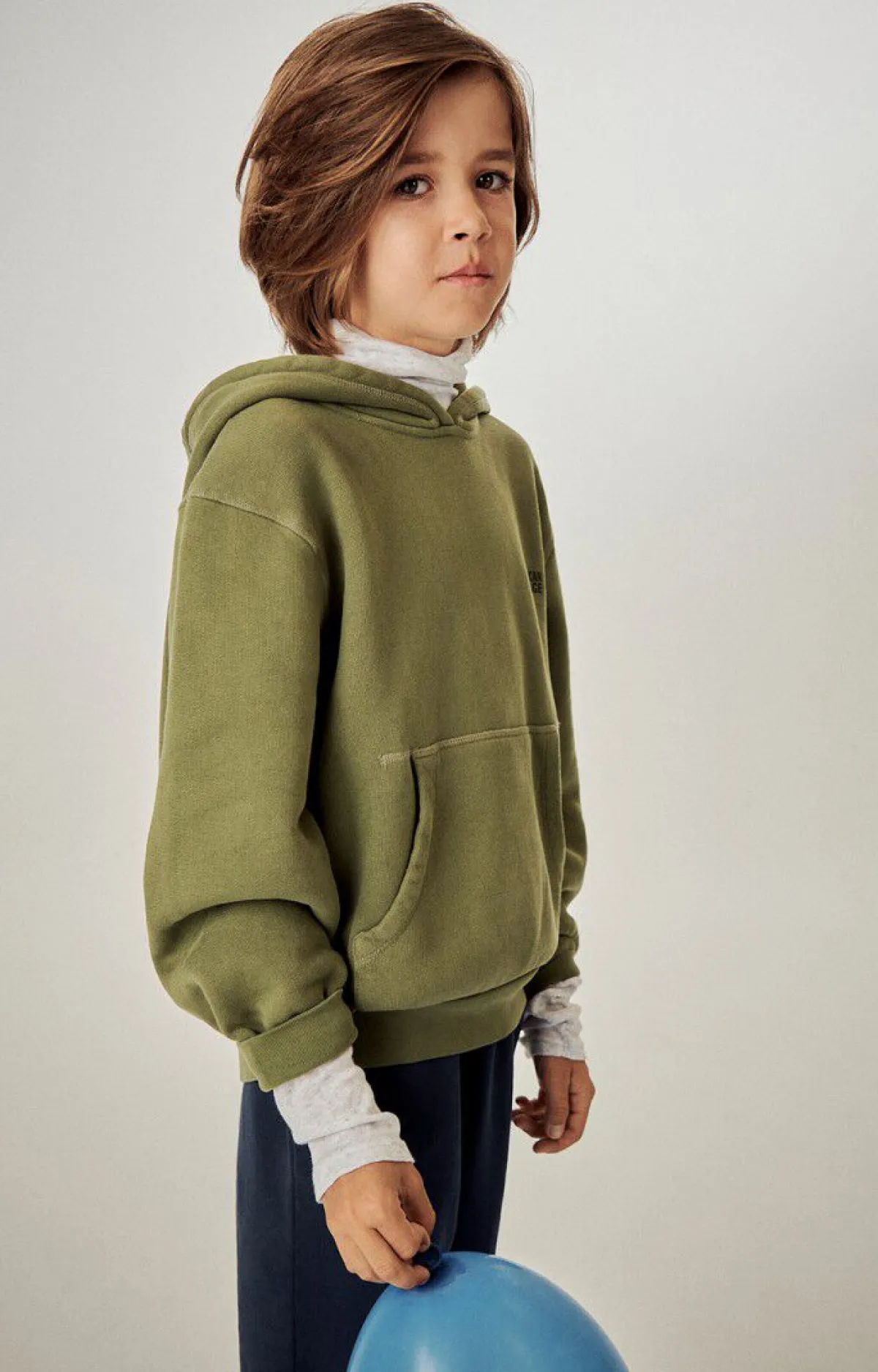 Kinder American Vintage |Kinderkapuzensweatshirt Izubird Khaki Vintage