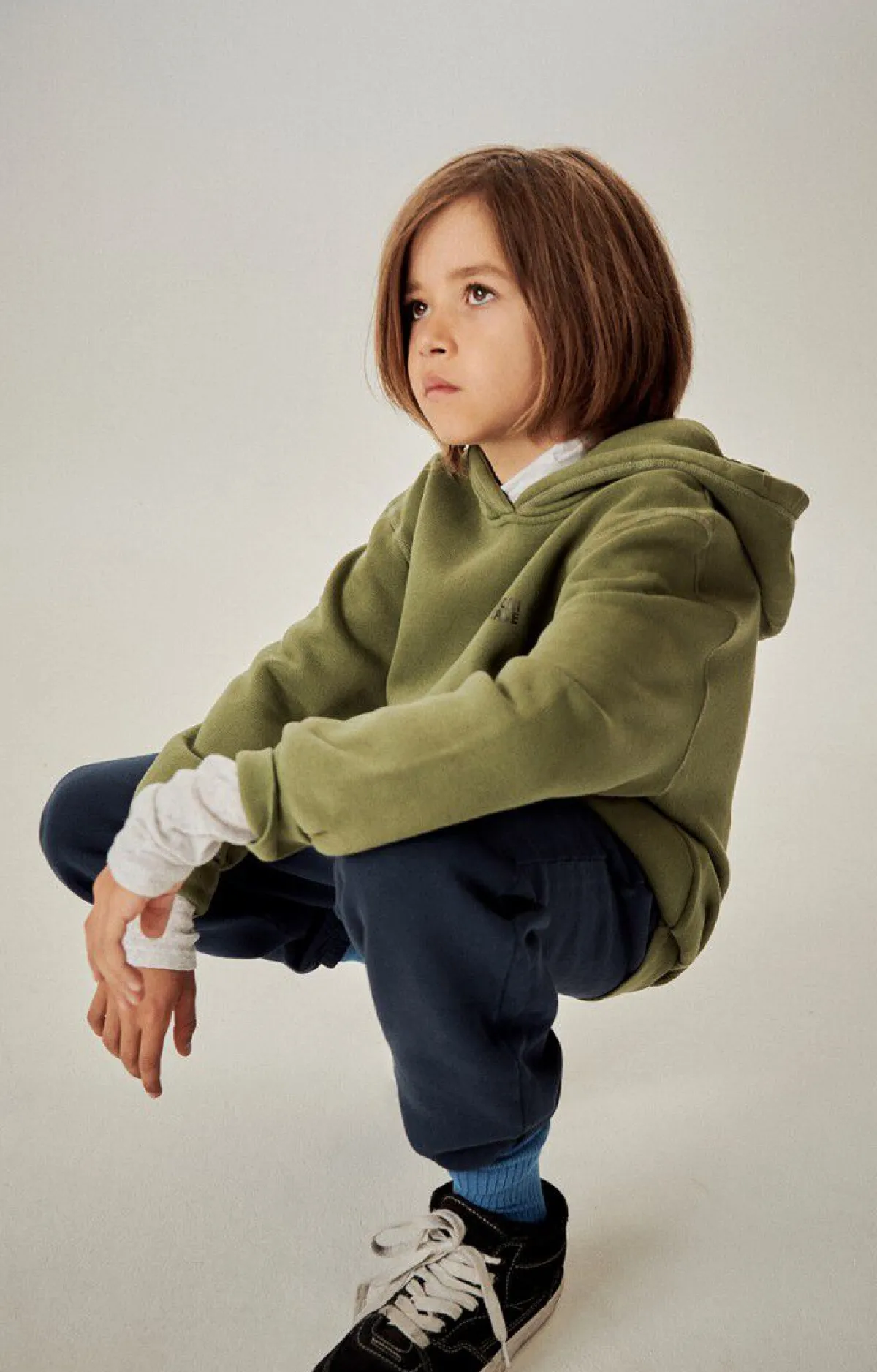 Kinder American Vintage |Kinderkapuzensweatshirt Izubird Khaki Vintage