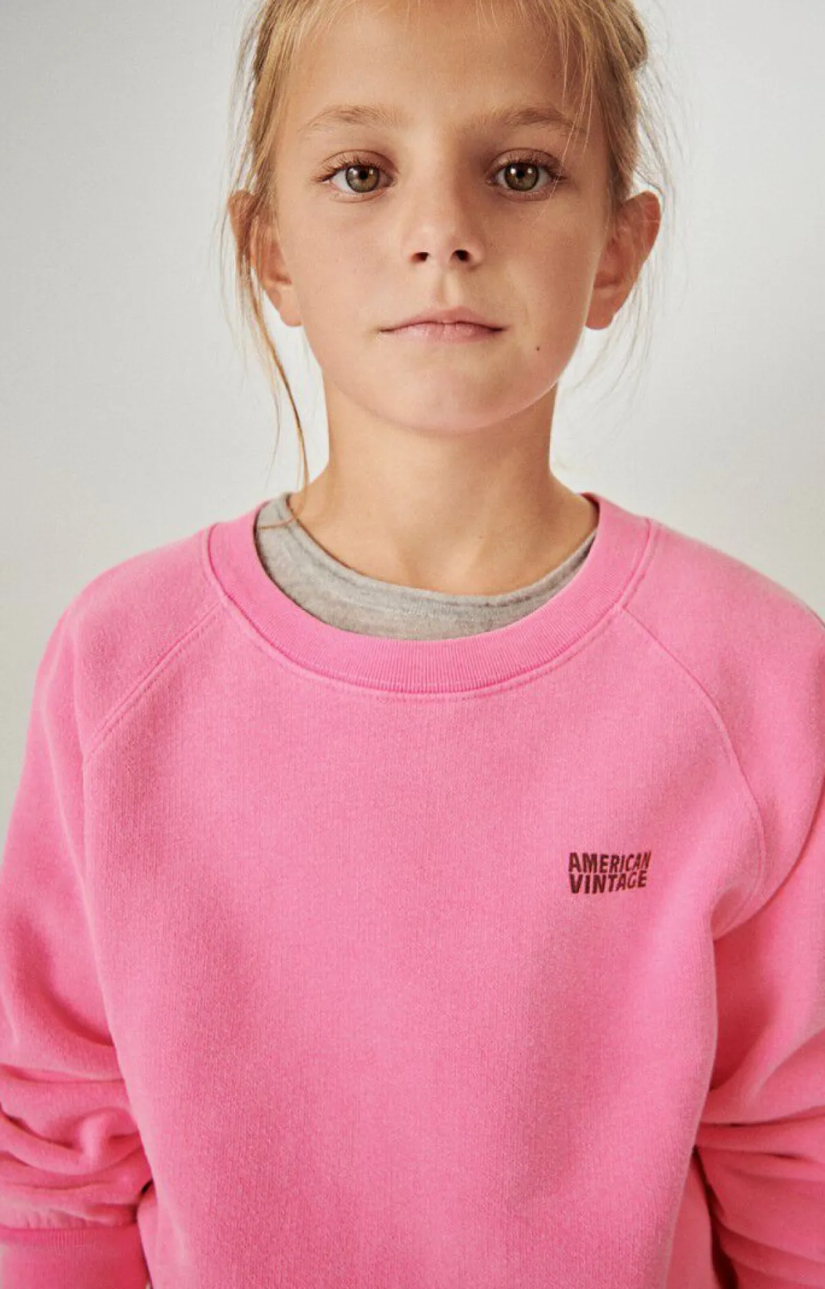 Kinder American Vintage |Kindersweatshirt Izubird Neonpink