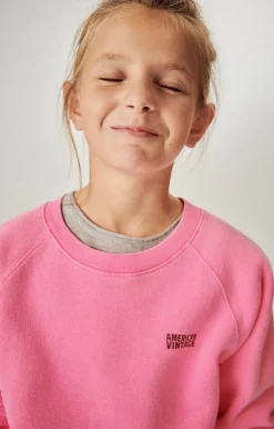 Kinder American Vintage |Kindersweatshirt Izubird Neonpink