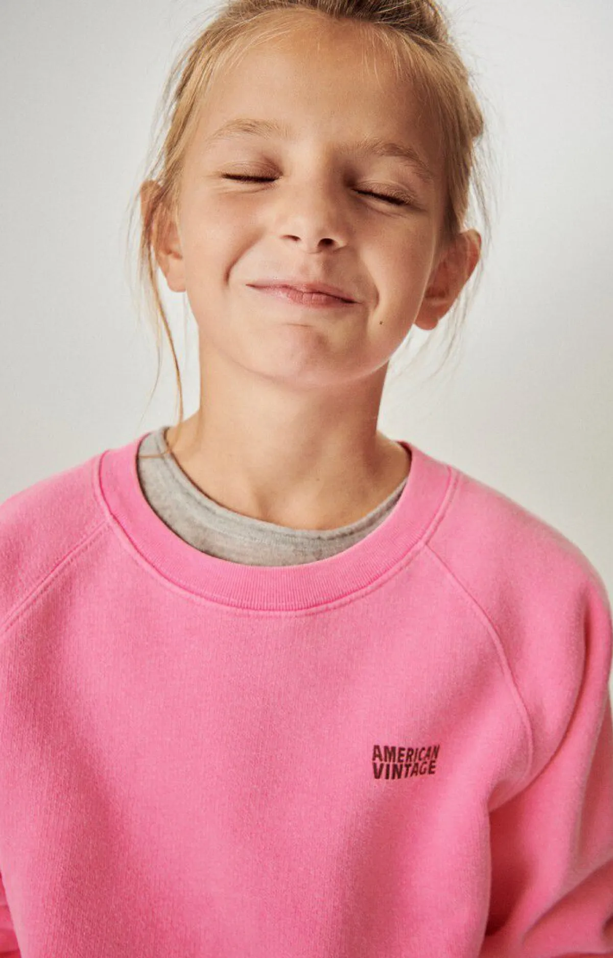 Kinder American Vintage |Kindersweatshirt Izubird Neonpink