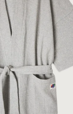 Accessoires American Vintage |Unisexbademantel Koukoubay Grau Meliert